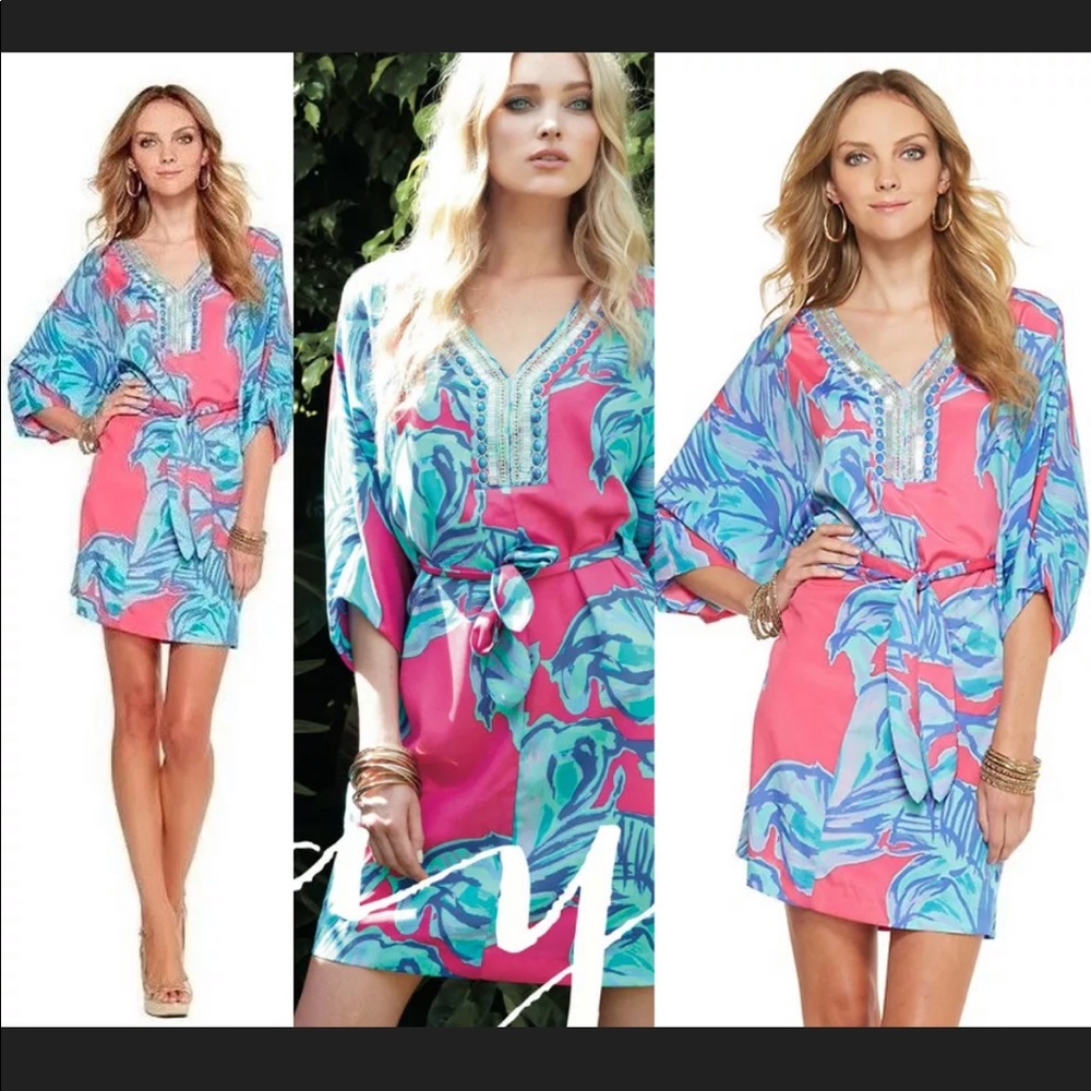 🌺Lilly Pulitzer Wilda Caftan Chic Pink Sway sz Sm